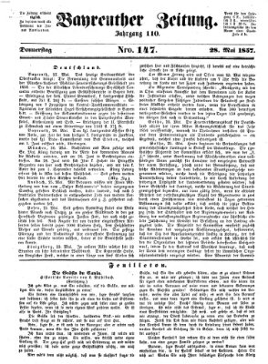 Bayreuther Zeitung Donnerstag 28. Mai 1857
