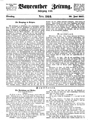 Bayreuther Zeitung Dienstag 16. Juni 1857