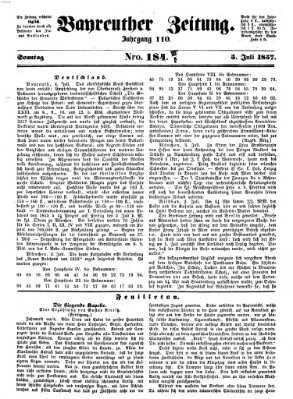 Bayreuther Zeitung Sonntag 5. Juli 1857
