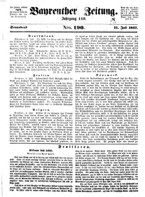 Bayreuther Zeitung Samstag 11. Juli 1857