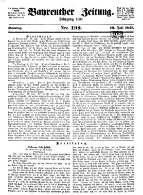 Bayreuther Zeitung Sonntag 19. Juli 1857