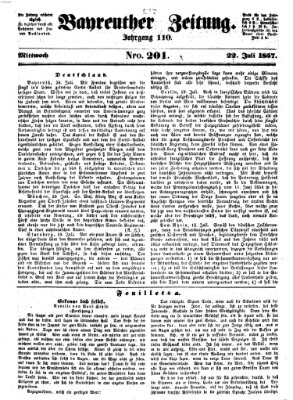 Bayreuther Zeitung Mittwoch 22. Juli 1857