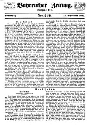 Bayreuther Zeitung Montag 17. August 1857