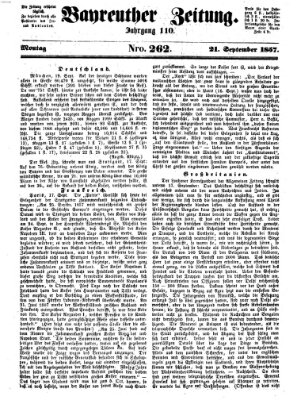 Bayreuther Zeitung Freitag 21. August 1857