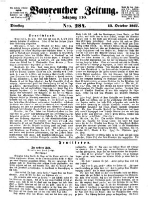 Bayreuther Zeitung Dienstag 13. Oktober 1857