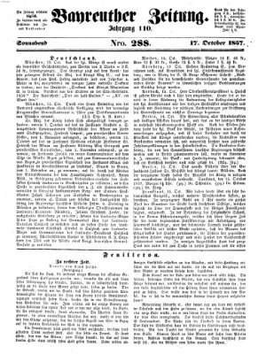 Bayreuther Zeitung Samstag 17. Oktober 1857