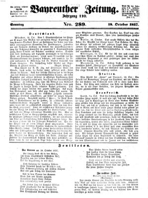 Bayreuther Zeitung Sonntag 18. Oktober 1857