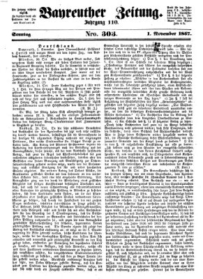 Bayreuther Zeitung Sonntag 1. November 1857