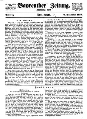 Bayreuther Zeitung Sonntag 6. Dezember 1857