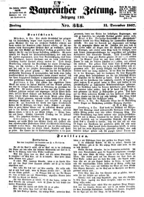 Bayreuther Zeitung Freitag 11. Dezember 1857