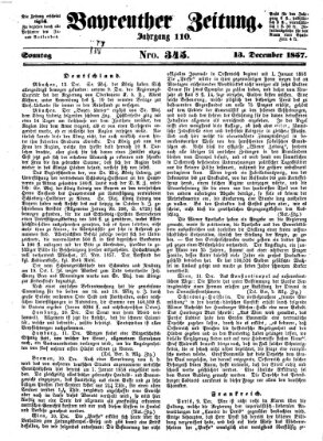 Bayreuther Zeitung Sonntag 13. Dezember 1857