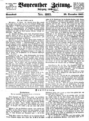 Bayreuther Zeitung Samstag 19. Dezember 1857