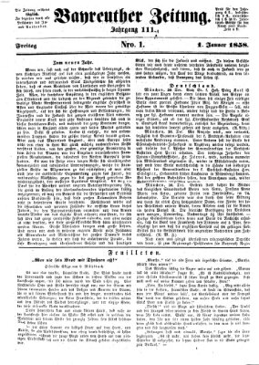 Bayreuther Zeitung Freitag 1. Januar 1858