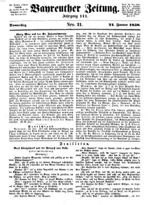 Bayreuther Zeitung Donnerstag 21. Januar 1858