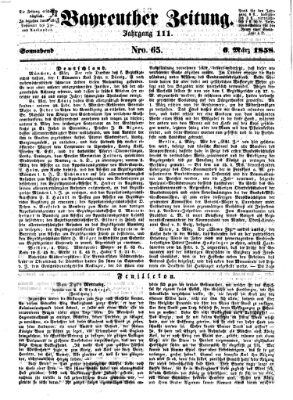 Bayreuther Zeitung Samstag 6. März 1858