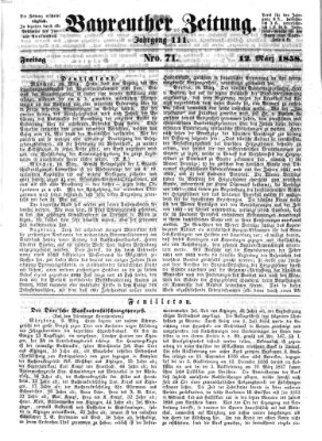 Bayreuther Zeitung Freitag 12. März 1858