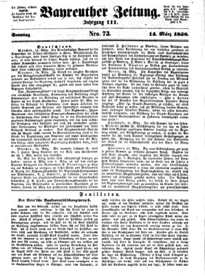 Bayreuther Zeitung Sonntag 14. März 1858