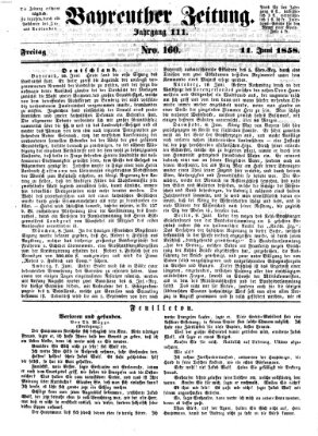 Bayreuther Zeitung Freitag 11. Juni 1858