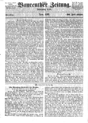 Bayreuther Zeitung Dienstag 20. Juli 1858