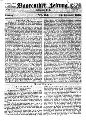 Bayreuther Zeitung Sonntag 12. September 1858