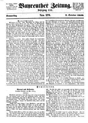 Bayreuther Zeitung Donnerstag 7. Oktober 1858