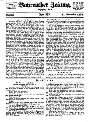 Bayreuther Zeitung Sonntag 21. November 1858