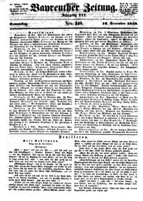 Bayreuther Zeitung Donnerstag 16. Dezember 1858