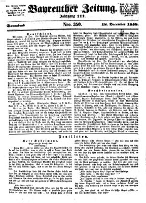 Bayreuther Zeitung Samstag 18. Dezember 1858