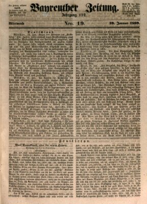 Bayreuther Zeitung Mittwoch 19. Januar 1859
