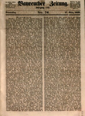 Bayreuther Zeitung Donnerstag 17. März 1859