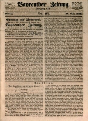 Bayreuther Zeitung Montag 28. März 1859