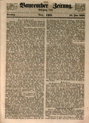 Bayreuther Zeitung Dienstag 14. Juni 1859