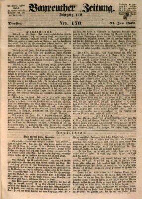 Bayreuther Zeitung Dienstag 21. Juni 1859