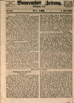 Bayreuther Zeitung Freitag 1. Juli 1859