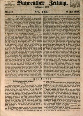 Bayreuther Zeitung Mittwoch 6. Juli 1859