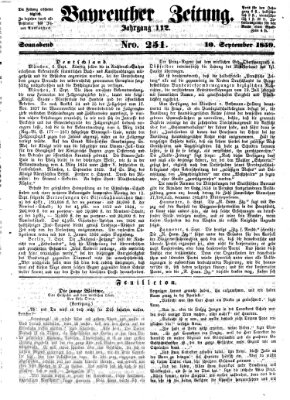 Bayreuther Zeitung Samstag 10. September 1859
