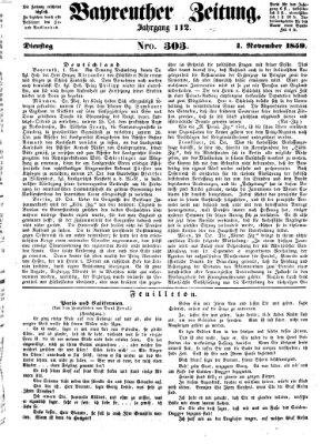 Bayreuther Zeitung Dienstag 1. November 1859