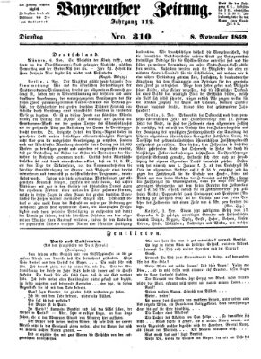 Bayreuther Zeitung Dienstag 8. November 1859