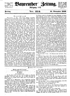 Bayreuther Zeitung Freitag 11. November 1859