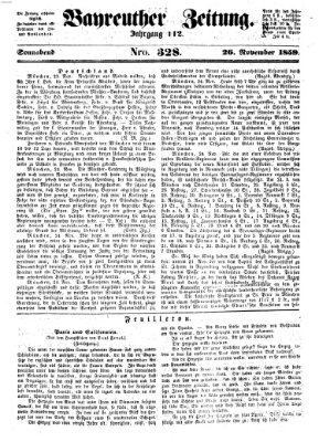 Bayreuther Zeitung Samstag 26. November 1859