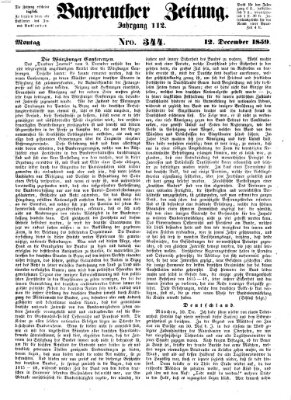 Bayreuther Zeitung Montag 12. Dezember 1859