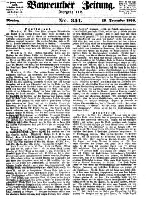 Bayreuther Zeitung Montag 19. Dezember 1859