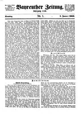 Bayreuther Zeitung Sonntag 1. Januar 1860