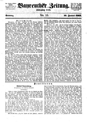 Bayreuther Zeitung Sonntag 15. Januar 1860