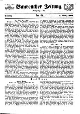 Bayreuther Zeitung Sonntag 4. März 1860