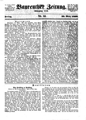 Bayreuther Zeitung Freitag 23. März 1860