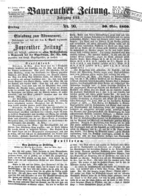 Bayreuther Zeitung Freitag 30. März 1860