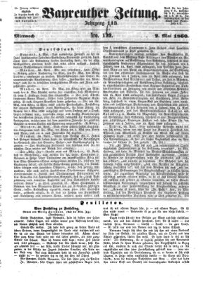 Bayreuther Zeitung Mittwoch 2. Mai 1860