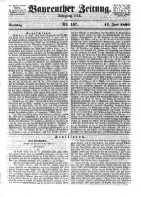 Bayreuther Zeitung Sonntag 17. Juni 1860