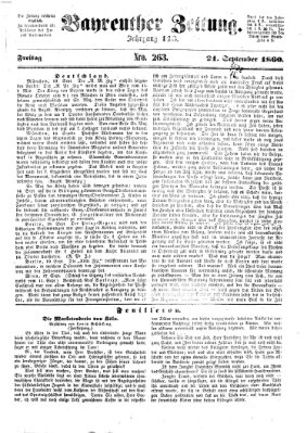 Bayreuther Zeitung Freitag 21. September 1860